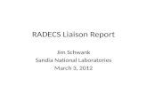 RADECS Liaison Report Jim Schwank Sandia National Laboratories March 3, 2012.