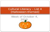 Week of October 4, 2010 Cultural Literacy – List 4 [Halloween-themed]