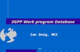 MCC 3GPP Work program Database Ian Doig, MCC. 3GPP Work program Database Request by Partner Organisations for a common 3G Work program Database. Based.