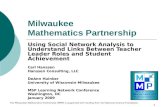 1 Milwaukee Mathematics Partnership Using Social Network Analysis to Understand Links Between Teacher Leader Roles and Student Achievement Carl Hanssen.
