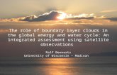 The role of boundary layer clouds in the global energy and water cycle: An integrated assessment using satellite observations Ralf Bennartz University.