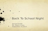 Back To School Night Second Grade Ms. Mejia’s Class September 25,2014.