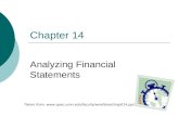 Chapter 14 Analyzing Financial Statements Taken from: .