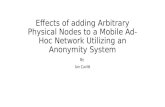 Effects of adding Arbitrary Physical Nodes to a Mobile Ad-Hoc Network Utilizing an Anonymity System By Ian Cavitt.