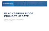 BLACKSPRING RIDGE PROJECT UPDATE Liaison Committee Presentation July 14th, 2014.