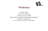 Webdust PI: Badri Nath SensIT PI Meeting January 15,16,17 2002  badri@cs.rutgers.edu Co-PIs: Tomasz Imielinski,