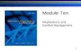 1 Module Ten Negotiations and Conflict Management.