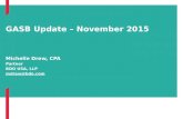 GASB Update – November 2015 Michelle Drew, CPA Partner BDO USA, LLP mdrew@bdo.com.