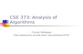 CSE 373: Analysis of Algorithms Course Webpage piyush/teach/373
