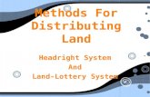 Methods For Distributing Land Headright System And Land-Lottery System Headright System And Land-Lottery System.