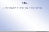 I CAN: Distinguish the theories of intelligence Copyright © Allyn & Bacon 2007.