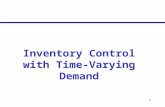 1 Inventory Control with Time-Varying Demand. 2  Week 1Introduction to Production Planning and Inventory Control  Week 2Inventory Control – Deterministic.