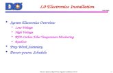 Director’s Review of RunIIb Dzero Upgrade Installation 10.25.05 Linda Bagby L0 Electronics Installation  System Electronics Overview u Low Voltage u High.