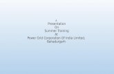 A Presentation On Summer Training At Power Grid Corporation Of India Limited, Bahadurgarh.