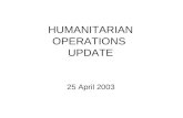 HUMANITARIAN OPERATIONS UPDATE 25 April 2003. 24 Apr 03 2 Introduction Welcome to new attendees Purpose of the HOC update Limitations on material Expectations.