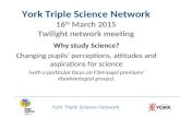York Triple Science Network York Triple Science Network 16 th March 2015 Twilight network meeting Why study Science? Changing pupils’ perceptions, attitudes.
