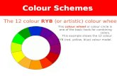Colour Schemes The 12 colour RYB (or artistic) colour wheel This colour wheel or colour circle is one of the basic tools for combining colors. This example.