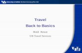 Travel Back to Basics Heidi Retzer UB Travel Services.
