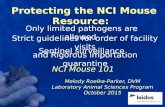 Protecting the NCI Mouse Resource: Melody Roelke-Parker, DVM Laboratory Animal Sciences Program October 2015 NCI Mouse 101 Only limited pathogens are allowed.