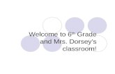 Welcome to 6 th Grade and Mrs. Dorsey’s classroom!