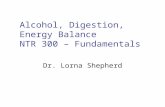 Alcohol, Digestion, Energy Balance NTR 300 – Fundamentals Dr. Lorna Shepherd.