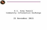 U.S. Army Hawaii Community Information Exchange 25 November 2015.