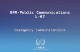IAEA International Atomic Energy Agency EPR-Public Communications L-07 Emergency Communications.