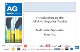 Introduction to the AFIRM Supplier Toolkit Nathaniel Sponsler Gap Inc. 1.