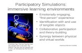 Participatory Simulations: immersive learning environments Emotionally engaging, “first-person” experience Identification with and use of tangible objects.