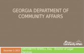 GEORGIA DEPARTMENT OF COMMUNITY AFFAIRS ANTONETTE SEWELL, Esq. Director of Legal Services  December 3, 2015.