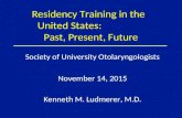 Residency Training in the United States: Past, Present, Future Society of University Otolaryngologists November 14, 2015 Kenneth M. Ludmerer, M.D.