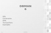 V 1.0 OE NIK 2013 1 DBMAN 6 DDL Constraints DML Transactions Examples.