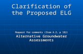 Clarification of the Proposed ELG Request for comments (Item A.2, p 182) Alternative Groundwater Assessments.