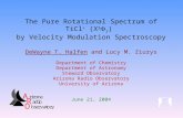 The Pure Rotational Spectrum of TiCl + (X 3  r ) by Velocity Modulation Spectroscopy DeWayne T. Halfen and Lucy M. Ziurys Department of Chemistry Department.