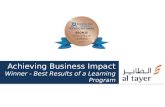 Achieving Business Impact Winner - Best Results of a Learning Program.