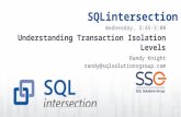 SQLintersection Understanding Transaction Isolation Levels Randy Knight randy@sqlsolutionsgroup.com Wednesday, 3:45-5:00.