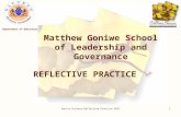 Vanita Richard Reflective Practice 20111 Matthew Goniwe School of Leadership and Governance REFLECTIVE PRACTICE Department of Education.
