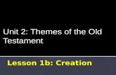 Unit 2: Themes of the Old Testament.  Creation—The Beginning of the Story Every worldview must give an account of the HOW and WHY of creation.
