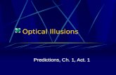 Optical Illusions Predictions, Ch. 1, Act. 1. What is an Optical Illusion? Any illusion that deceives the human visual system into perceiving something.