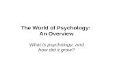 The World of Psychology: An Overview What is psychology, and how did it grow?