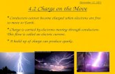 4.2 Charge on the Move 07 January 2016 Conductors cannot become charged when electrons are free to move to Earth. Charge is carried by electrons moving.