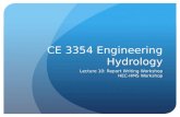 CE 3354 Engineering Hydrology Lecture 10: Report Writing Workshop HEC-HMS Workshop.
