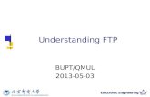 Understanding FTP BUPT/QMUL 2013-05-03. 2 Part1: Using telnet to learn FTP operations in passive mode Steps: 1. Using telnet to connect to given FTP server.