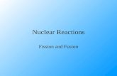 Nuclear Reactions Fission and Fusion. Fission Nuclear fission in the process whereby a nucleus, with a high mass number, splits into 2 nuclei which have.