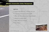Agenda  Safety Management in Roads Service  A review of the roles within CDM  What are the construction regulations?  What's in a H&S plan?  CDM and.