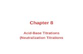 Chapter 8 Acid-Base Titrations (Neutralization Titrations.