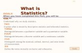 1-1 What is Statistics? GOALS When you have completed this Part, you will be able to: ONE Understand why we study statistics. TWO Explain what is meant.