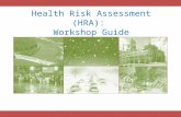 Health Risk Assessment (HRA): Workshop Guide. 2 What is an HRA? An HRA identifies and ranks the hazards in your community according to the following equation: