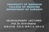 NEUROSURGERY LECTURES Prof. Dr. Ali Al-Shalchy M.B.CH.B F.IC.S M.R.C.S F.R.C.S.