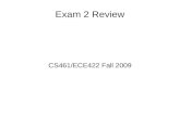 Exam 2 Review CS461/ECE422 Fall 2009. Exam guidelines Same as for first exam A single page of supplementary notes is allowed  8.5x11. Both sides. Write.